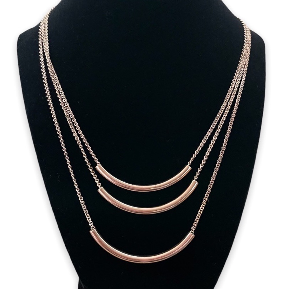 Fossil Rose Gold Layered Necklace